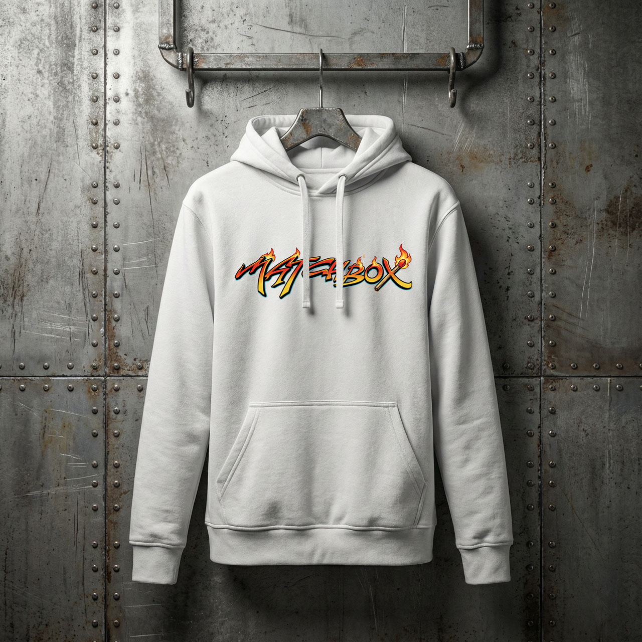 Matchbox BurningMan C – White – Unisex mikina