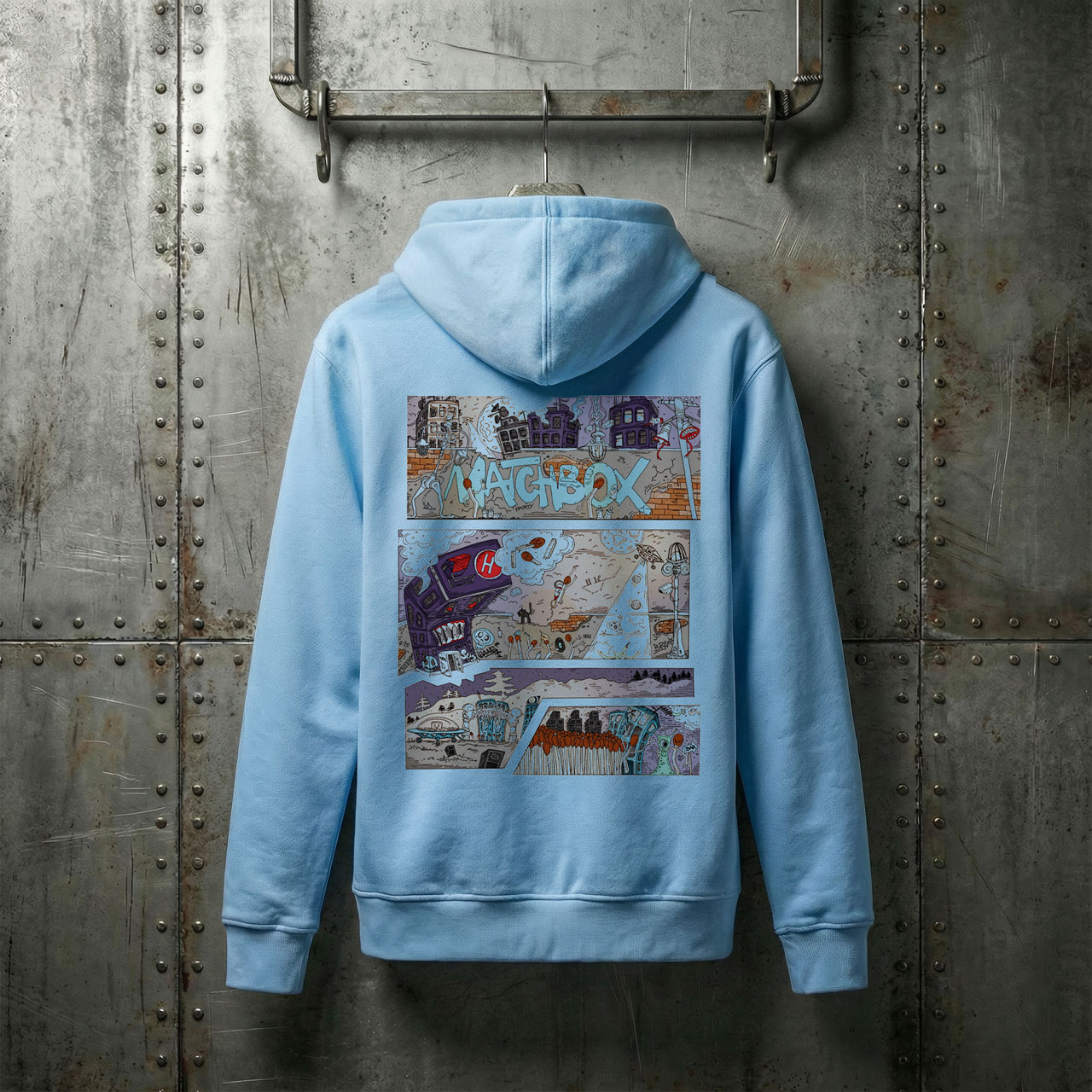 Matchbox Comix – SkyBlue – Unisex mikina
