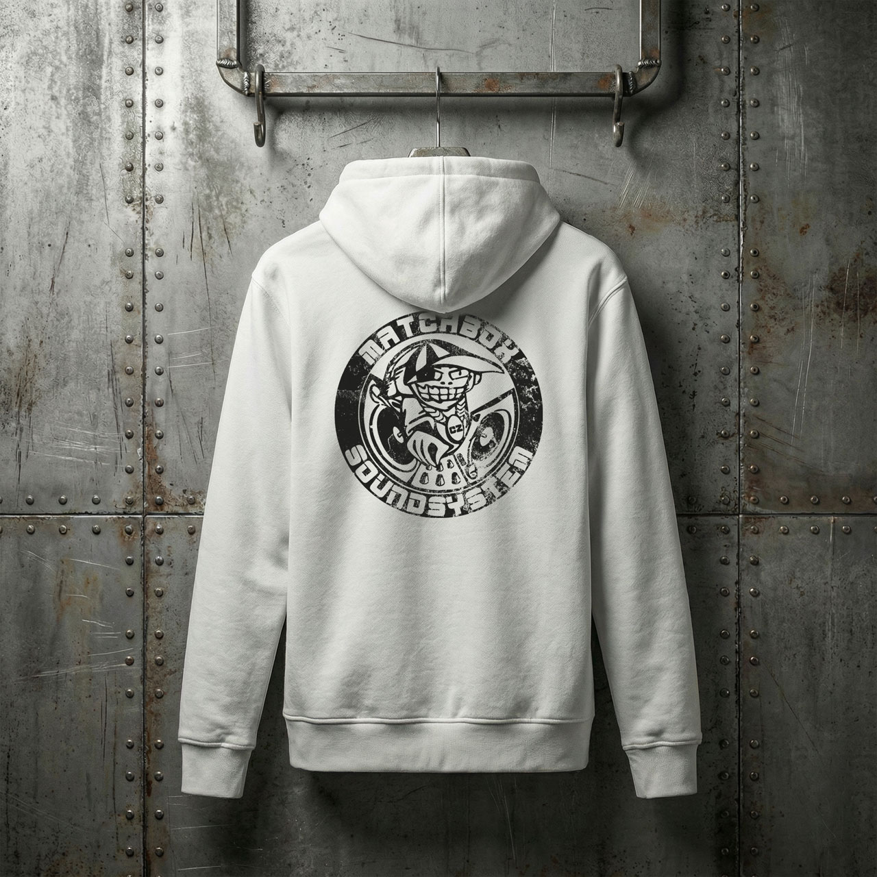Matchbox Vintage Logo – White – Unisex mikina
