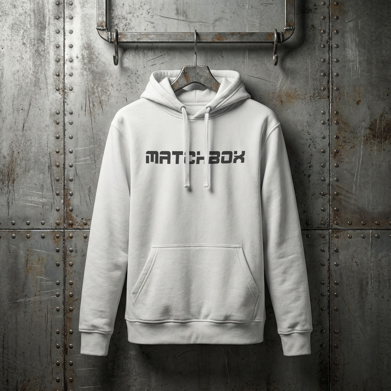 Matchbox Vintage Logo – White – Unisex mikina - Obrázek 2