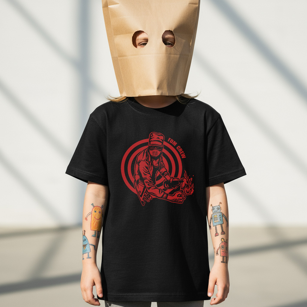 FDM Red Pyro – Black – Dětské tričko